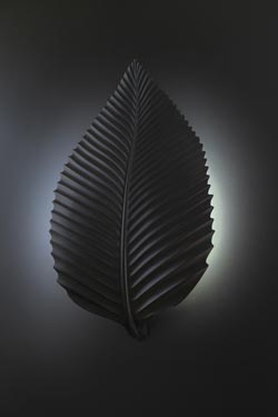 Charme 1380 white plaster wall light, leaf-shaped. Sedap. 