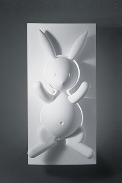 Bunny natural plaster wall lamp for children