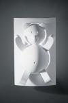 Teddy bear natural plaster wall lamp for children