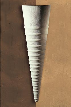Cone 1487 natural plaster wall in fluted cone. Sedap. 