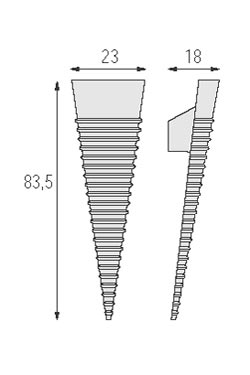 Cone 1487 natural plaster wall in fluted cone. Sedap. 