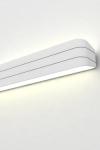 Applique Trocadéro 30 en plâtre naturel blanc bandeau replié strié 30cm. Sedap. 