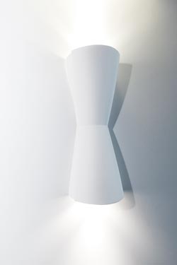 Tomtom hourglass wall lamp in natural plaster. Sedap. 