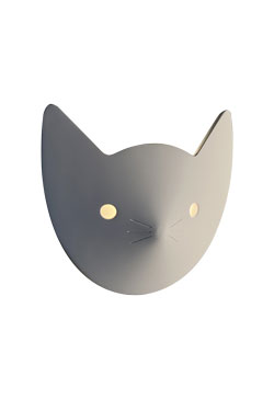 Cat mask wall lamp for children in plaster. Sedap. 