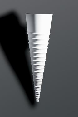 Cone 1487 natural plaster wall in fluted cone. Sedap. 