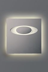 Eclipse 1594 wall lamp in natural white plaster in ellipse. Sedap. 