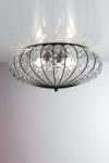 Academia Venetian ceiling light in blown glass and nickel 48cm. Siru. 