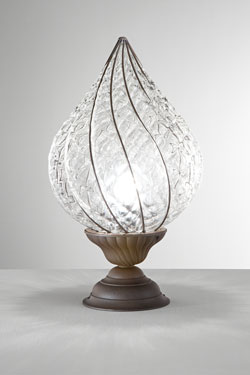 Goccia outdoor table lamp in Baloton crystal. Siru. 