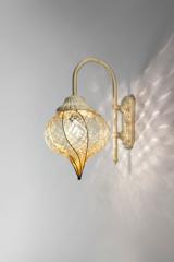 Goccia amber blown glass drop outdoor wall lamp. Siru. Goccia amber blown glass drop outdoor wall lamp. Siru.