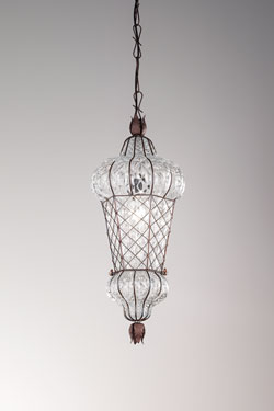 Baba transparent blown glass pendant lamp. Siru. 