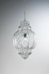 Classical Venetian style pendant lamp in blown glass 45cm. Siru. 