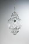 Classical Venetian style pendant lamp in blown glass 45cm. Siru. 