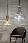 Doge balloon pendant lamp in amber glass 30cm . Siru. 