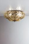 Grand plafonnier en verre ambre baloton Sole 55cm. Siru. 