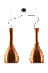 Suspension double Itteki en verre opale cuivré intérieur blanc. Sottoluce. Suspension double Itteki en verre opale cuivré intérieur blanc. Sottoluce.