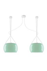 Suspension double Momo en verre opale vert aqua intérieur blanc. Sottoluce. Suspension double Momo en verre opale vert aqua intérieur blanc. Sottoluce.