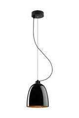 Suspension simple Awa en verre opale noir brillant intérieur doré. Sottoluce. Suspension simple Awa en verre opale noir brillant intérieur doré. Sottoluce.