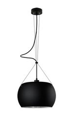 Suspension simple Momo en verre opale noir mat intérieur argenté. Sottoluce. Suspension simple Momo en verre opale noir mat intérieur argenté. Sottoluce.