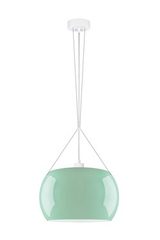 Suspension simple Momo en verre opale vert aqua intérieur blanc. Sottoluce. Suspension simple Momo en verre opale vert aqua intérieur blanc. Sottoluce.