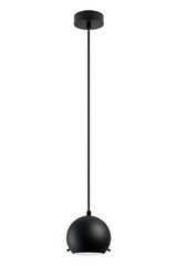 Suspension simple Myoo en verre opale noir mat intérieur blanc. Sottoluce. Suspension simple Myoo en verre opale noir mat intérieur blanc. Sottoluce.