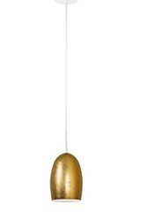 Suspension simple Ume en verre opale doré intérieur blanc. Sottoluce. Suspension simple Ume en verre opale doré intérieur blanc. Sottoluce.