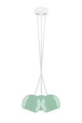 Suspension triple Myoo en verre opale vert aqua intérieur blanc. Sottoluce. Suspension triple Myoo en verre opale vert aqua intérieur blanc. Sottoluce.