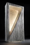 Crono lampe de table rectangulaire blanche en céramique brute. Munari par Stylnove Ceramiche. 