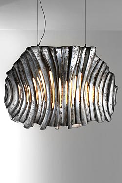Dune suspension en céramique argent. Munari par Stylnove Ceramiche. 