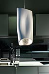 Hamy lampe suspension blanche intérieur argent. Munari par Stylnove Ceramiche. 