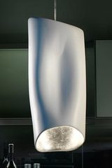 Hamy lampe suspension blanche intérieur argent. Munari par Stylnove Ceramiche. Hamy lampe suspension blanche intérieur argent. Munari par Stylnove Ceramiche.