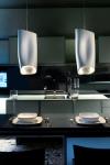 Hamy lampe suspension blanche intérieur argent. Munari par Stylnove Ceramiche. 