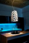 Ares suspension céramique blanche intérieur doré. Munari par Stylnove Ceramiche. 