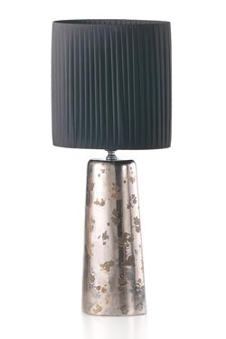 Deep lampe potiche étroite céramique platine brillant et motif mat petit modèle. Munari par Stylnove Ceramiche. 