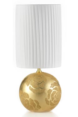 Linea Globe lampe ronde dorée motif fleurs petit modèle. Munari par Stylnove Ceramiche. 
