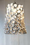 Linea Reef suspension conique grand modèle céramique et feuille d'argent. Munari par Stylnove Ceramiche. 