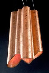 Lunar suspension en céramique cuivre rouge. Munari par Stylnove Ceramiche. 
