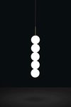 Abacus suspension 5 boules en verre opale blanc. Terzani. 