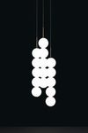 Abacus suspension triple 15 boules en verre satiné. Terzani. 