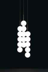 Abacus suspension triple 15 boules en verre satiné. Terzani. Abacus suspension triple 15 boules en verre satiné. Terzani.