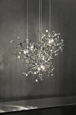 Argent 12-light silver-plated cloud chandelier. Terzani. 