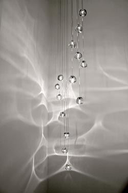 Mizu chandelier 15 drops of clear crystal. Terzani. 