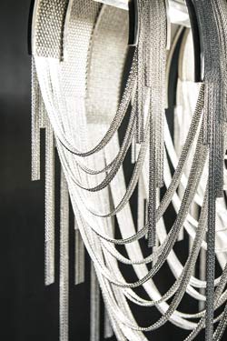 Atlantis silver draped chandelier 150cm. Terzani. 