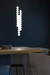 <br/>Abacus triple pendant in white glass and satin brass. Terzani. 