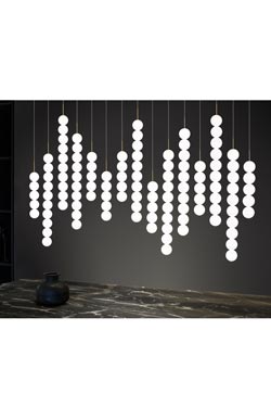 Abacus pendant 60 white balls 140cm. Terzani. 