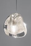Mizu crystal water drop pendant with silver glitter. Terzani. 