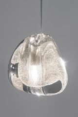 Mizu crystal water drop pendant with silver glitter. Terzani. 