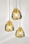 Mizu three-light golden crystal pendant. Terzani. 