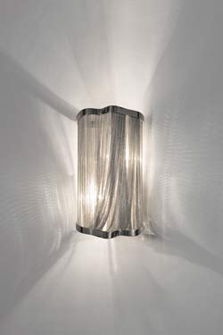 Atlantis small silver wall lamp 2 lights. Terzani. 