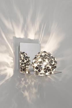 Ortenzia silver petals wall lamp. Terzani. 