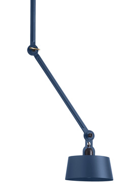 Blue industrial design ceiling lamp in grained steel Bolt. Tonone. 